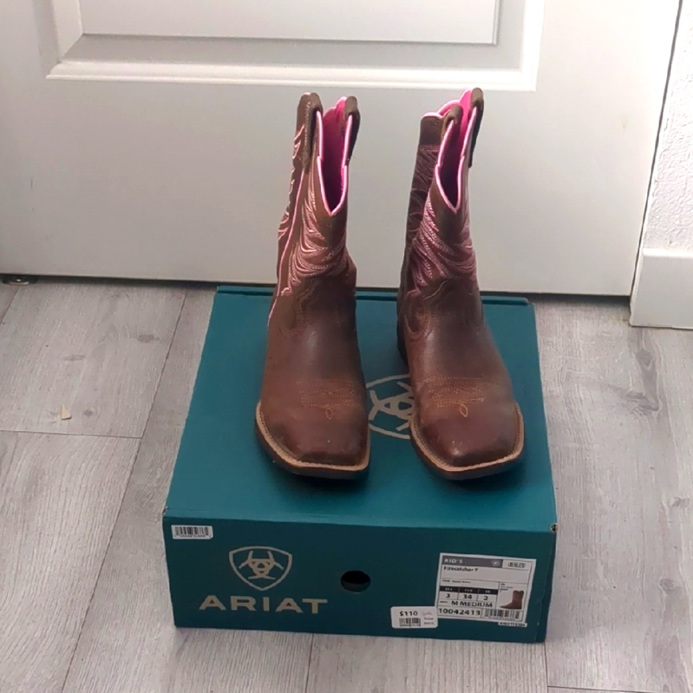 Ariat Brown and Pink Western Boots
